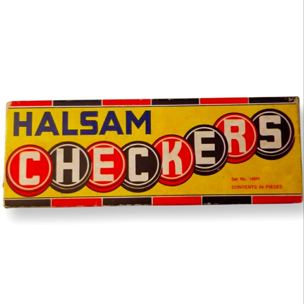 Vintage Halsam Wooden Checkers Set